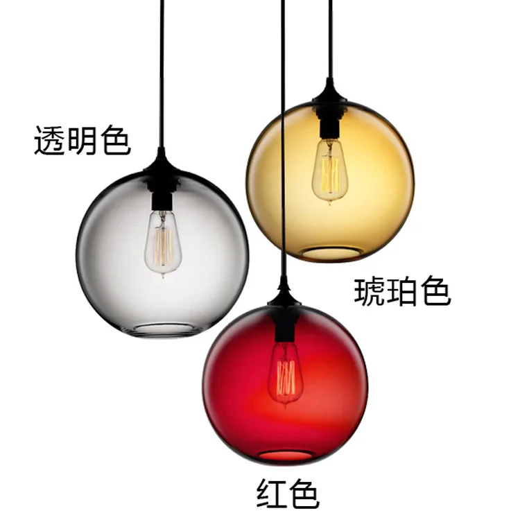

American Retro Creative Color Glass Bulb Lamp Bedroom Bar Restaurant Barber Clothing Store Chandelier Light Fixtures