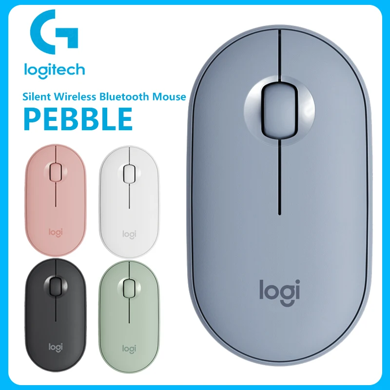 Мышь Logitech Pebble Wireless 1000DPI Высокоточная оптическая синяя зеленая розовая Бесшумная