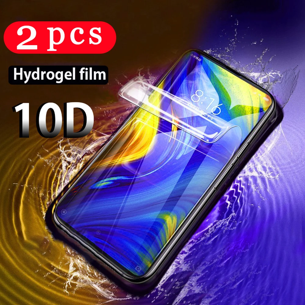 2 шт. Гидрогелевая Защитная пленка для xiaomi mi note 10 pro 9 9T se lite CC9E|Защитные стёкла и