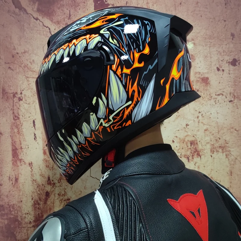 

Motorcycle Full face helmet dual lens anti-fog motorbike motorcross racing helmet Casco Capacete protective DOT