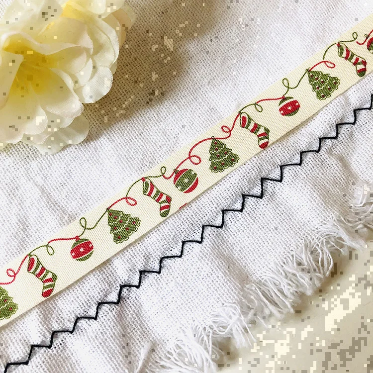 100 ярдов напечатанные хлопковые ленты Merry Christmas 15 мм DIY швейная подарочная упаковка хлопчатобумажная лента Новогодняя лента