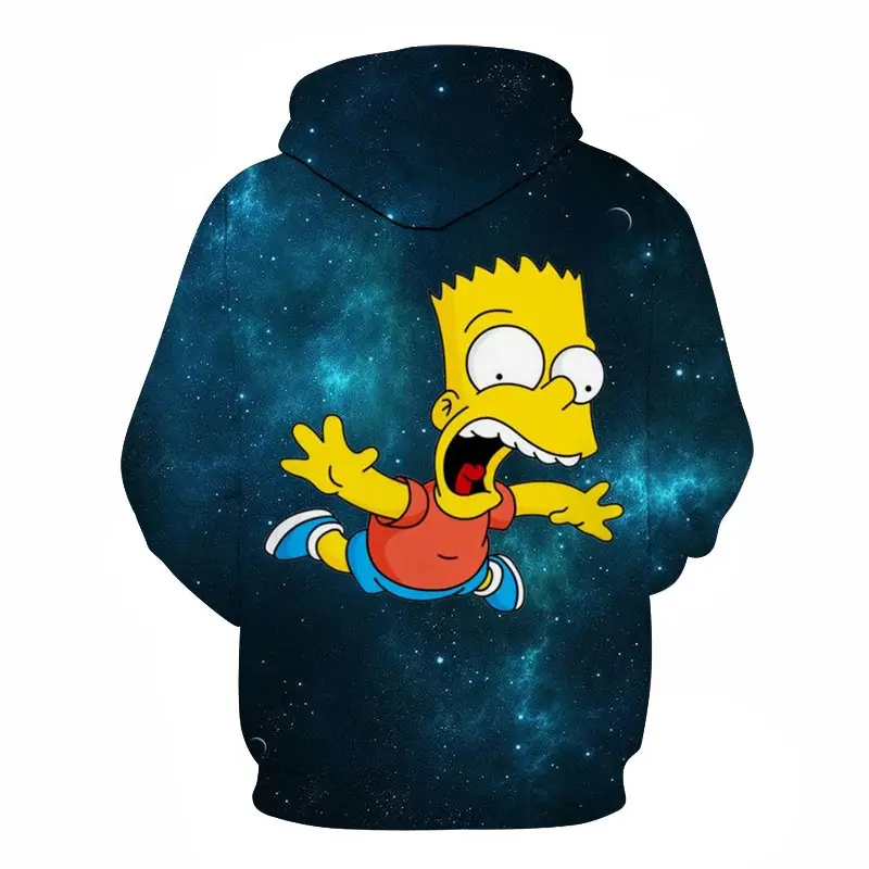Новинка 2019 мужские и женские 3D толстовки с принтом Симпсона качественная куртка