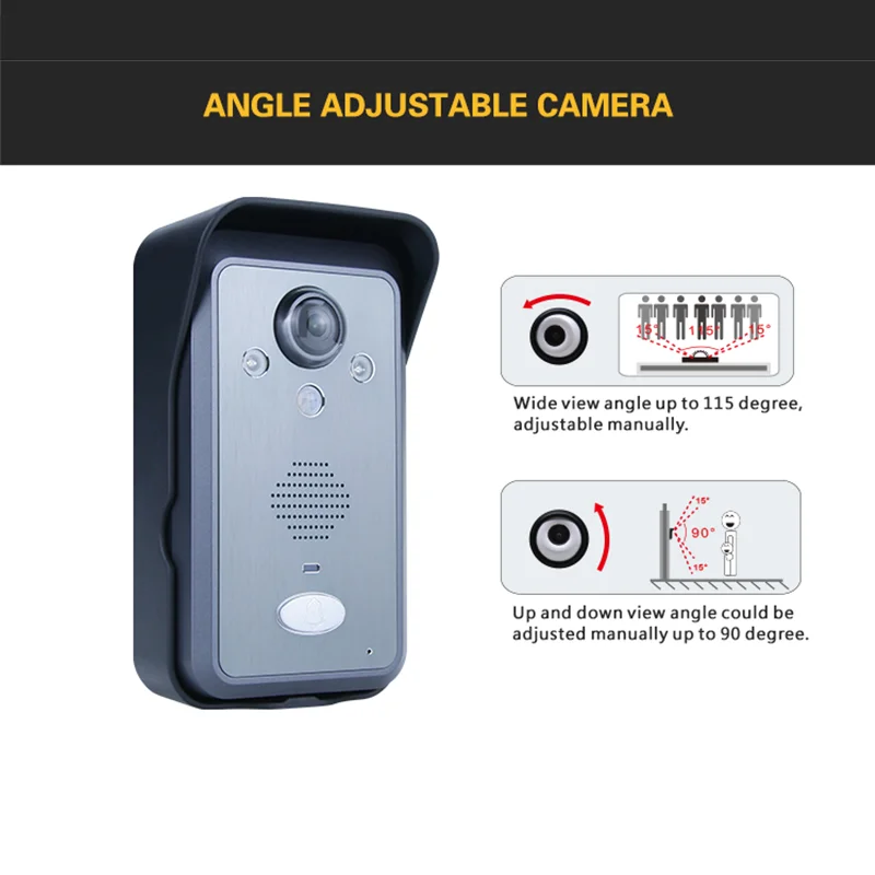 

JeaTone New 7" Wireless Version Video Door Phone Intercom Waterproof Night Vision Door Bell Access Control System Wall Mounting