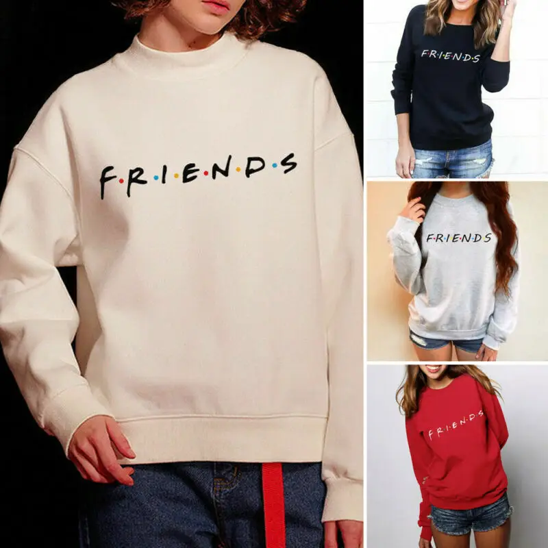 Autumn Women Long Sleeve Letter Print Hoodies Sweatshirt Pullover Jumper