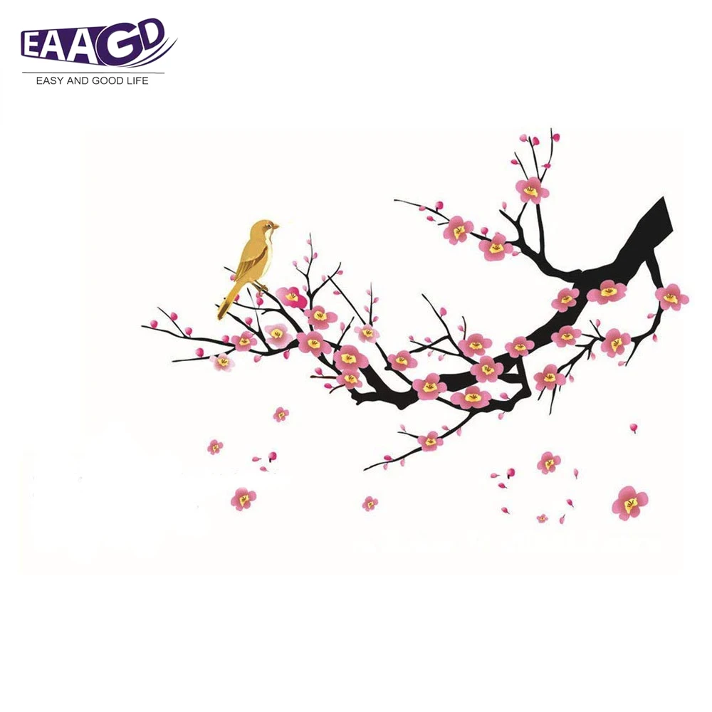 Цветы сливы детские наклейки на стену съемные для детской спальни