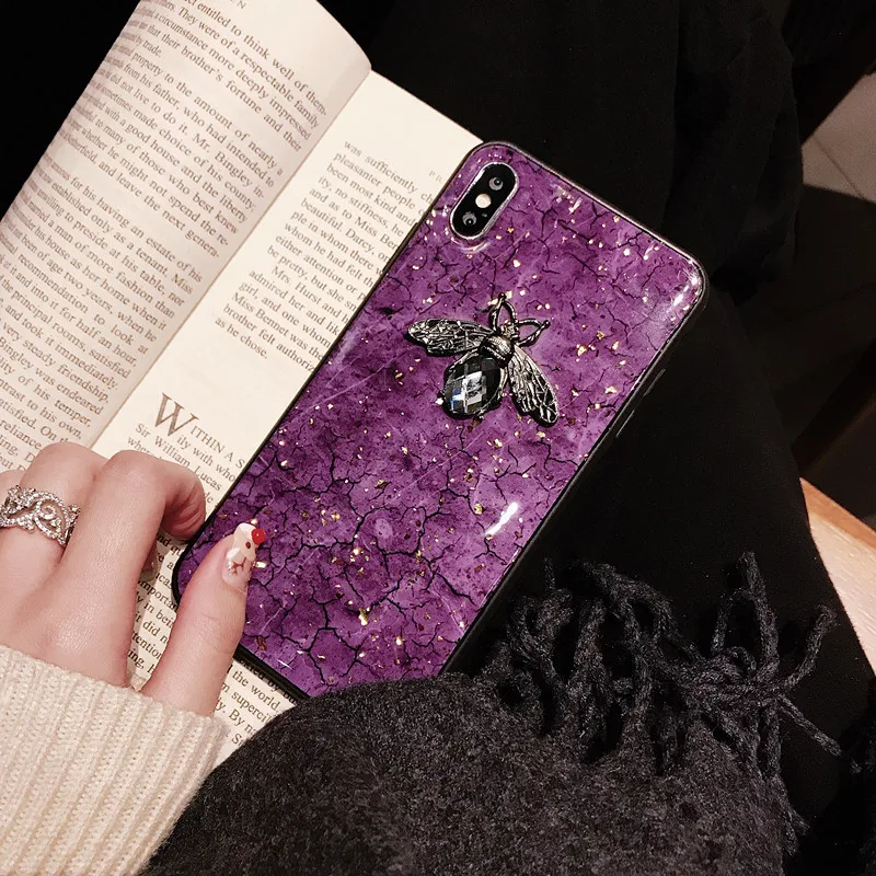 Роскошный чехол для iphone 11 pro max 7 8 6 plus X XR XS MAX Samsung s10 S8 S9 Note 10 9 мраморный блестящий |