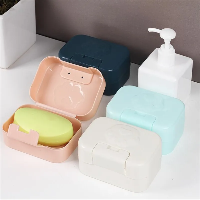 

Creative Bathroom Home Waterproof Soap Case With Cover Portable Travel Soap Protect Container Soap Box Bathroom Accessories