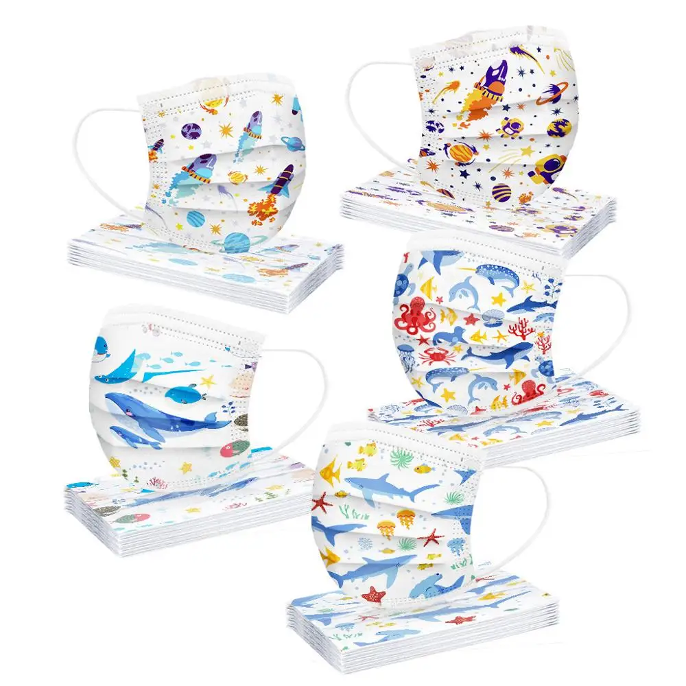 

50PC Disposable Face Mask Dustproof Waterproof Good Looking And Affordable Industrial 3Ply Ear Loop Face Mask for kids Tapabocas