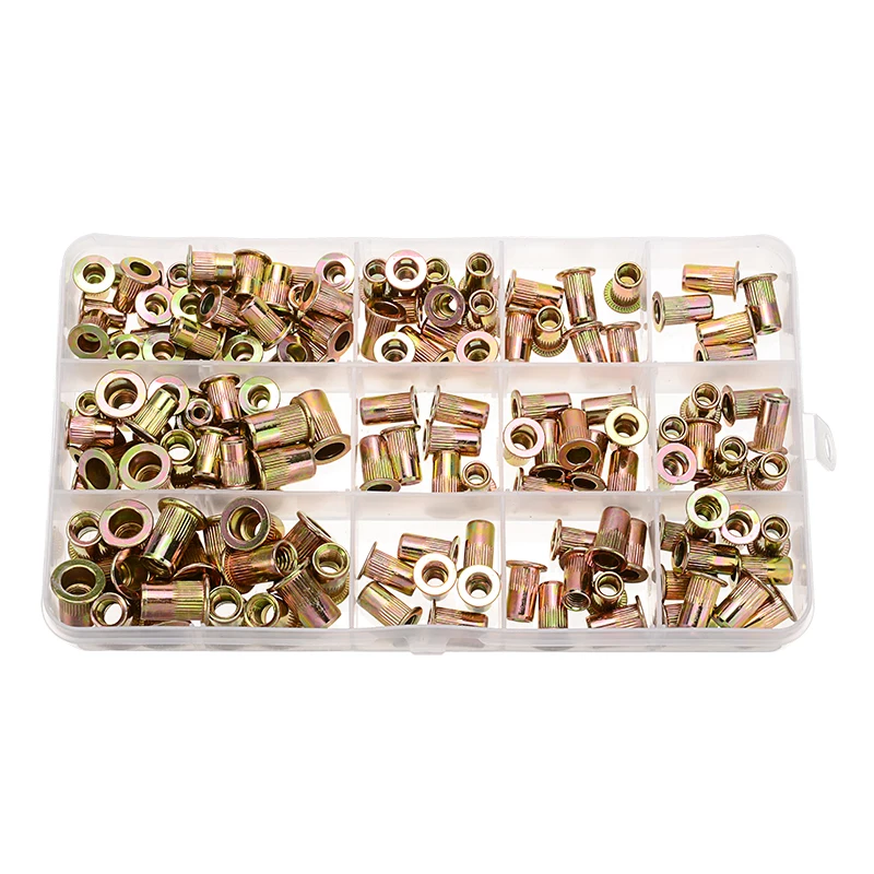 

150pcs Car Auto SAE Rivet Nut Kit Rivnut Nutsert Set 1/4-20 10-32 10-24 8-32 6-32 Repair Tool Accessories Parts