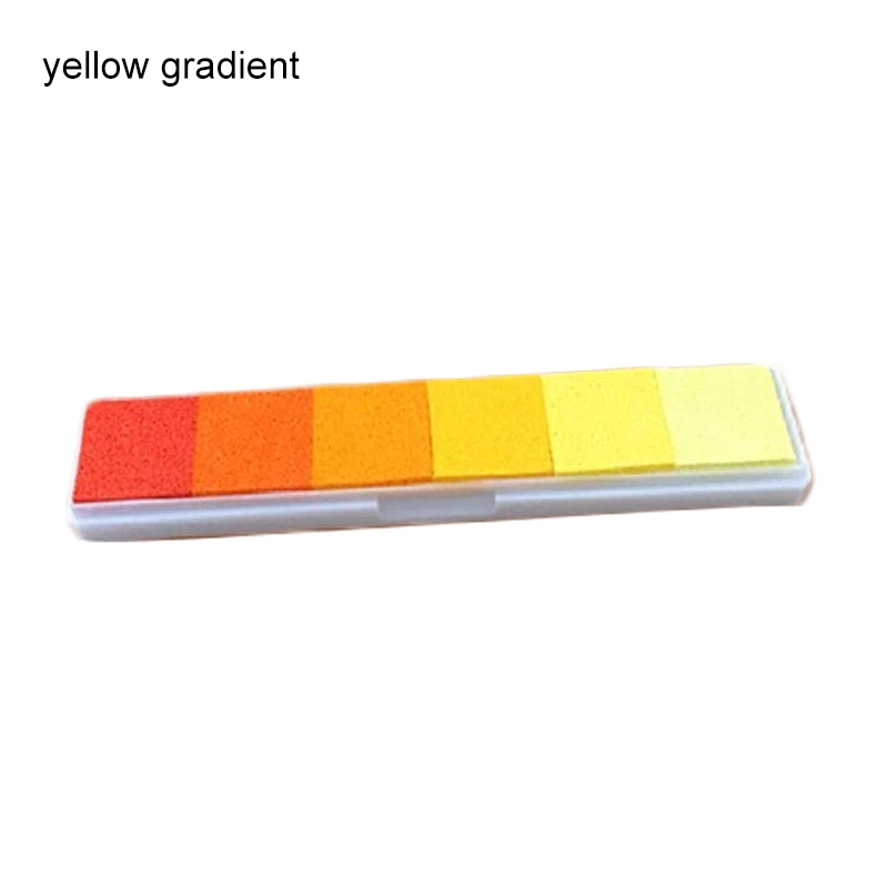 yellow gradient Чернильный коврик Сделай Сам Скрапбукинг на масляной основе отпечаток пальца резиновый штамп нетоксичный старинные ремесла градиентный цвет офисные аксессуары - Цвет: yellow gradient