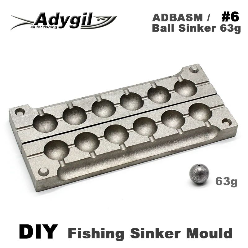Adyгил DIY рыболовный грузила форма ADBASM/#6 шариковый 63 г 6 полостей | Спорт и