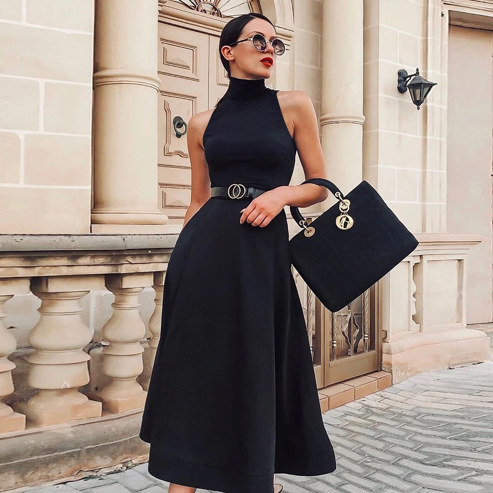 Летнее черное сексуальное платье с открытыми плечами женские вечерние платья