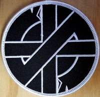 hot crass symbol embroidered patch iron on punk rock %e2%89%88 5 cm