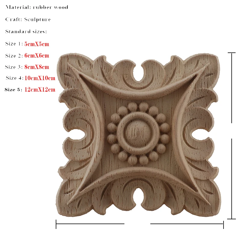 VZLX деревянная аппликация фигурки Деревянный Резной декор Неокрашенная большая