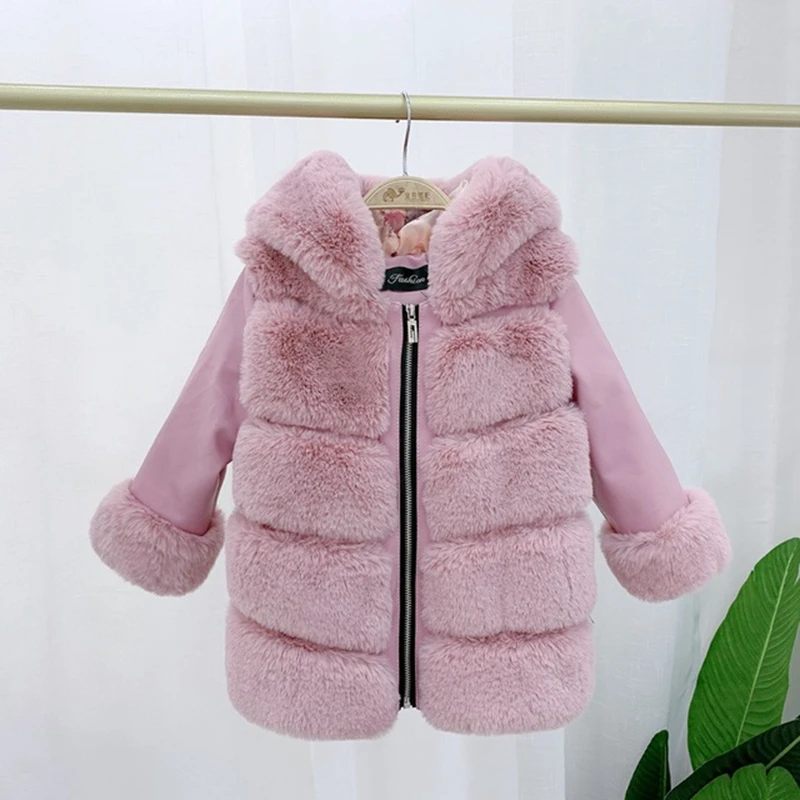 2019 New Winter Girls Faux Fur Coat Thick Warm Rex Rabbit Boys Jackets And Coats Leather Parka Kids Outerwear TZ472 | Детская одежда и