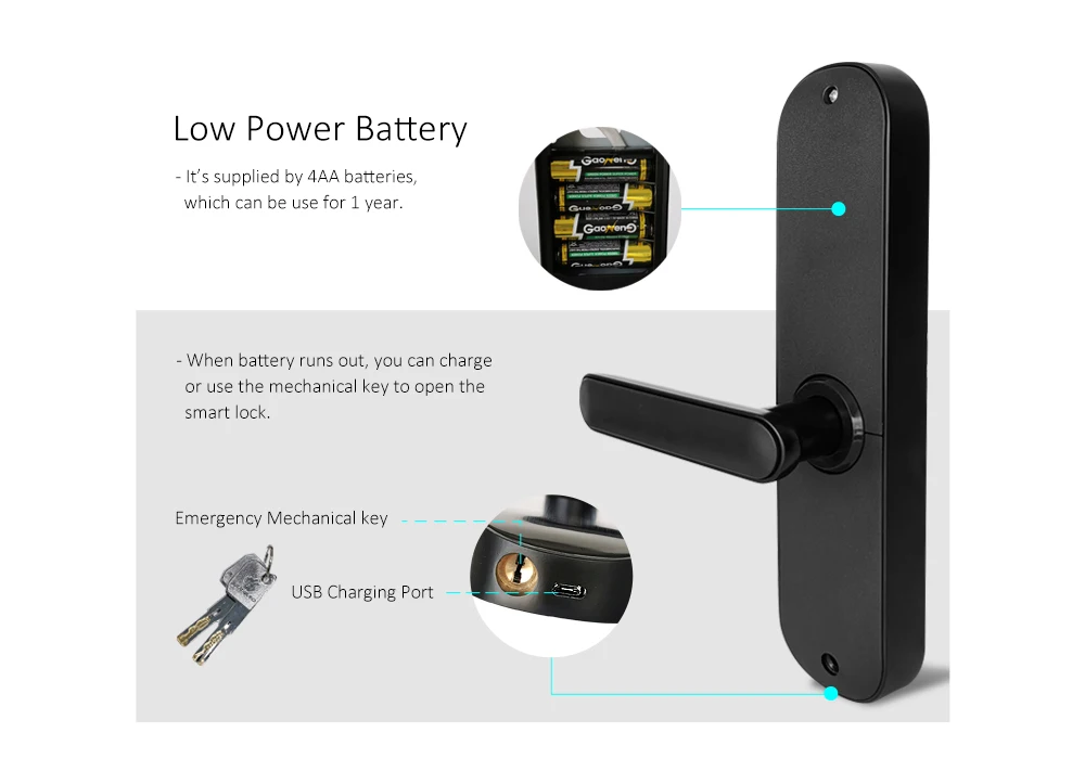 Отпечаток пальца дверной замок с TTlock приложение без ключа Wifi умный замок отпечаток пальца пароль электронный дверной замок для домашней безопасности
