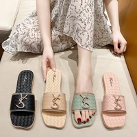 women brand letter slippers female outdoor casual flip flops sandals home soft lightweight beach lazy flat shoes fashion slides