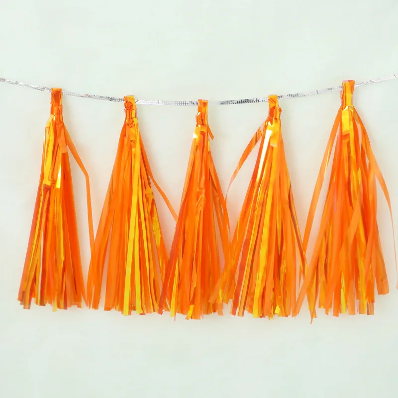 Rainbow orange 19 цветов 5 шт./пакет 14 дюймов ткани Бумага/Фольга Кисточкой Набор «сделай сам» гирлянда шары с лентами детского дня рождения вечеринка на день рождения Свадебные украшения - Цвет: Rainbow orange