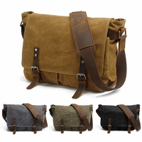 vintage canvas leather waterproof dslr camera bag photography shoulder bags case for canon nikon sony panasonic fujifilm olympus