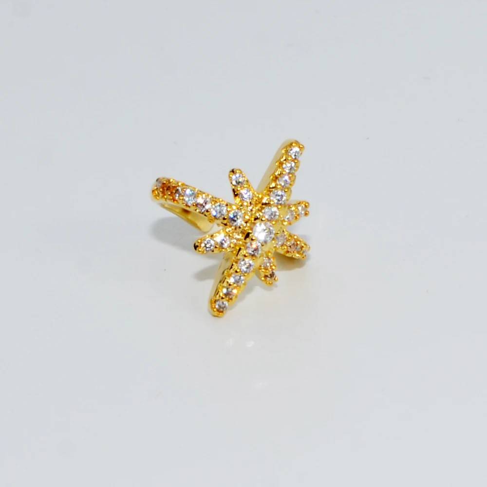 Style9 Gold 1 шт Ушной Хрящ клип Регулируемый Иллюзия искусственный пирсинг для уха серьги кристалл манжета для уха со звездой без отверстия не пирсинг CZ ювелирные изделия для тела - Окраска металла: Style9 Gold