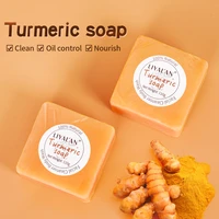 turmeric soap face cleansing anti acne handmade natural herbal ginger whitening remove pimples dark spots oil control body bath