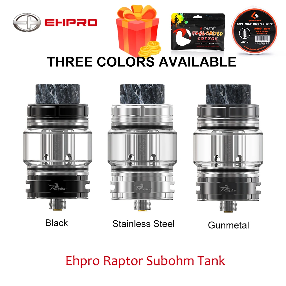 Новый EHPRO Raptor subohm бак 6 мл сетка Sub Ом атомайзер 25 мм один/двойной морской травы