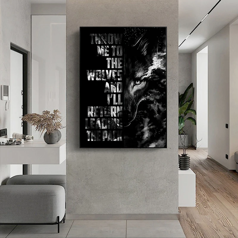 Furious Animal Wolf Вдохновляющие постеры с цитатами и фотографиями настенные