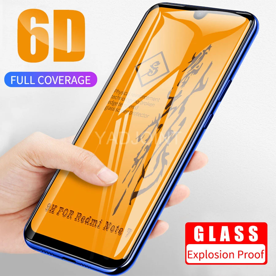 6D полное клеевое покрытие закаленное стекло пленка для Xiaomi Redmi Note 7 6 K20 Pro 6A Mi 9T 9 8 A2