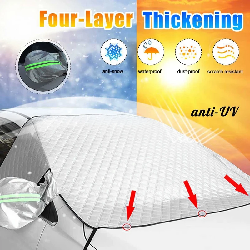 

Car Universal Front Windshield Cover Outdoor Protection Full Car Covers Snow Cover Sunshade Waterproof Dustproof