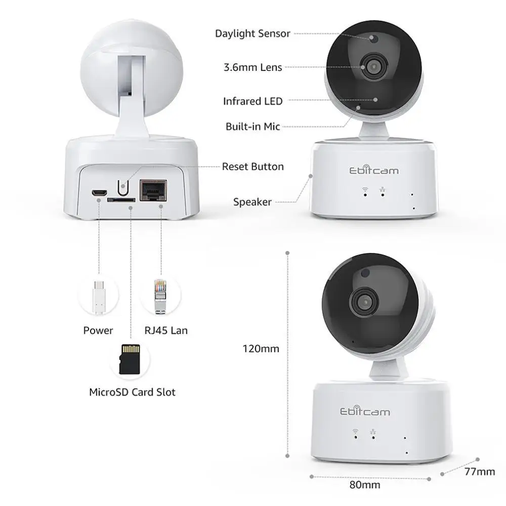 Беспроводная система безопасности Ebitcam 1080p Cloud Wifi CCTV камера комплект ip камер PTZ