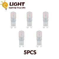 5pcslot super bright chandelier lights g9 2 5w led light with pc cover 220v 240v led mini bulb