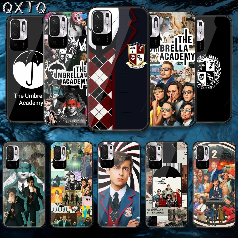 

TV The Umbrella Academy Tempered Glass Phone Case Bag Cover For Xiaomi Redmi Note 7 8 9 10 A C T S Pro K 30 40 Black Silicone