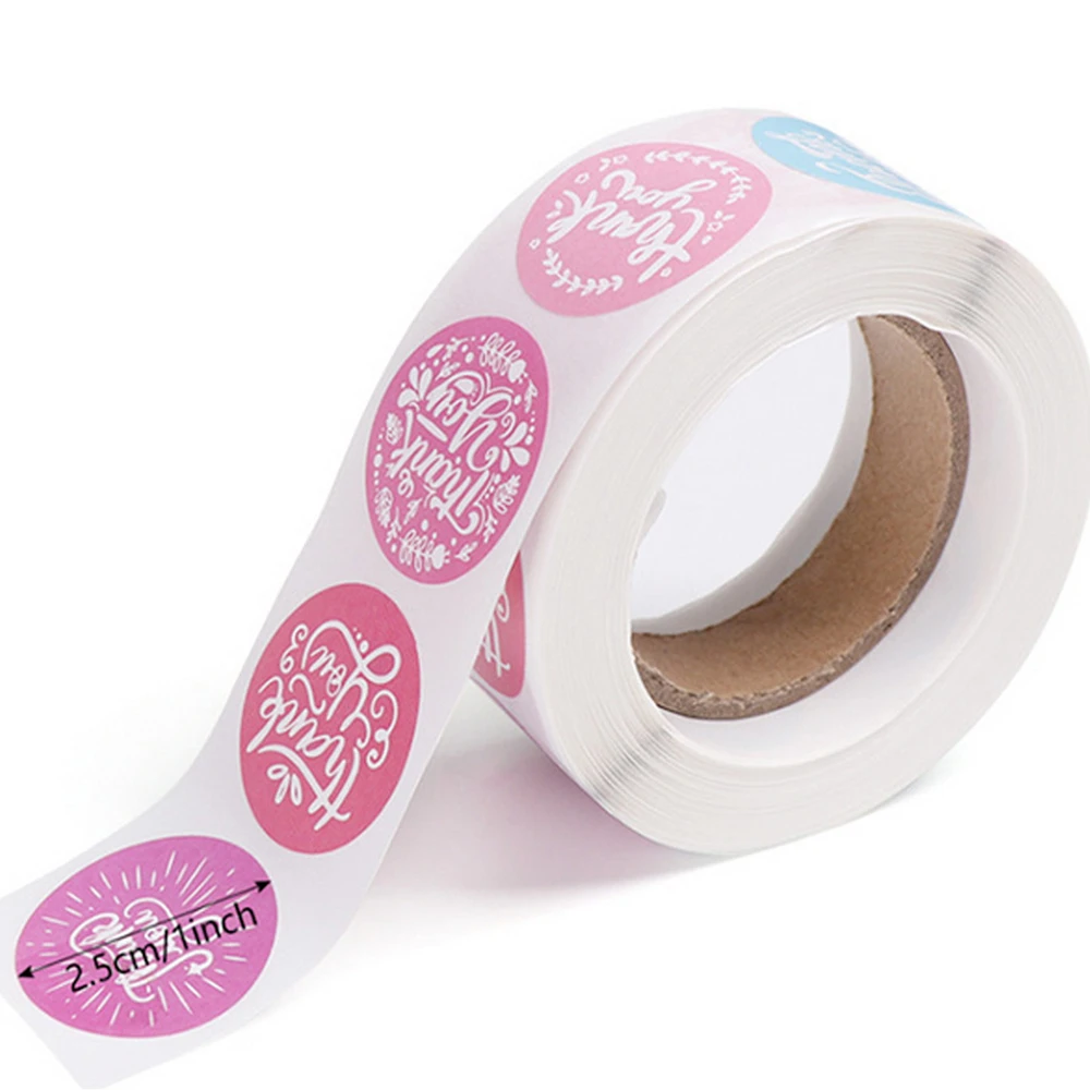 

500Pcs/rolls Round Natural Kraft Handmade Stickers Scrapbooking For Package Adhesive Thank You Sticker Seal Labels Stationery