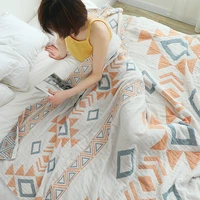 pure cotton chrysanthemum living room coverlet travel high quality nap blanket home beddingbreathable chic large throw blanket