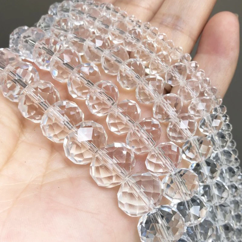 Бусины круглые из прозрачного хрусталя с гранями 4/6/8/10/12 мм 15 дюймов|Бусины| |