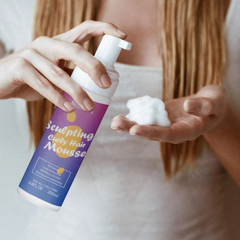 

200ml Strong Hold Hair Mousse Curly Hair Mousse Styling Define Curly Hair Finishing Anti-Frizz Fixative Hair Foam Mousse