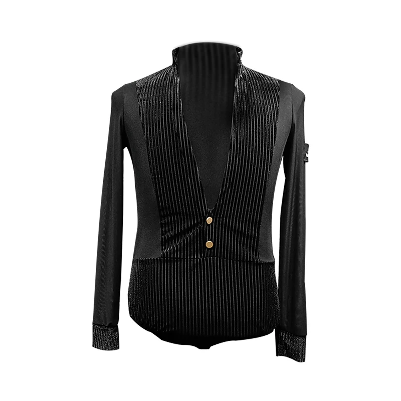 Мужской Топ для латиноамериканских танцев белая и черная бархатная рубашка с