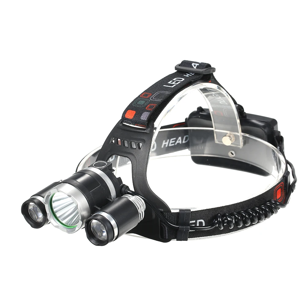 Светодиодный налобный фонарь водонепроницаемый Головной с 3 головками 4 режима