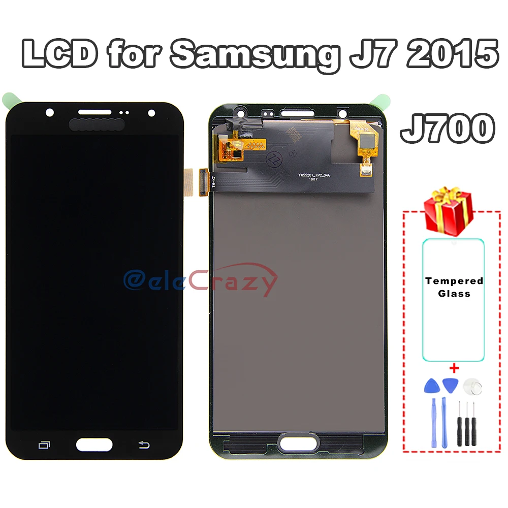 100% протестированный для SAMSUNG Galaxy J7 2015 J700 J700F J700M J700H ЖК дисплей с сенсорным экраном
