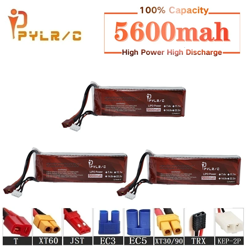 

High Rate 11.1v 5600mAh Lipo Battery For RC Helicopter Parts 3s Lithium battery 11.1v 45C RC Cars Airplanes Drone Battery T/XT60