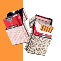 luxury bling cigarette box holder for woman men leather cigarette case smoking accessories button design
