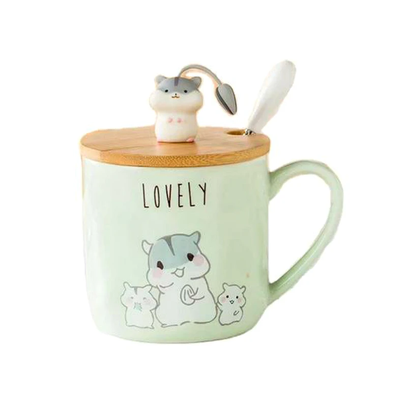350 мл креативная керамическая кружка для хомяка милый мультяшный хомяк молочная