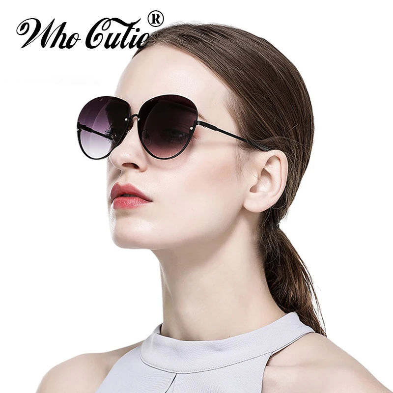 WHO CUTIE негабаритные солнцезащитные очки пилота полуметаллическая оправа мужские