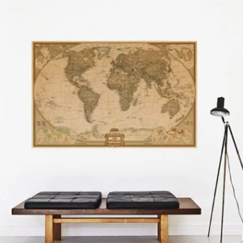 

1 Pcs 72.5X47cm Student school stationery education style event decoration poster Not acratch off world map poster wall maps