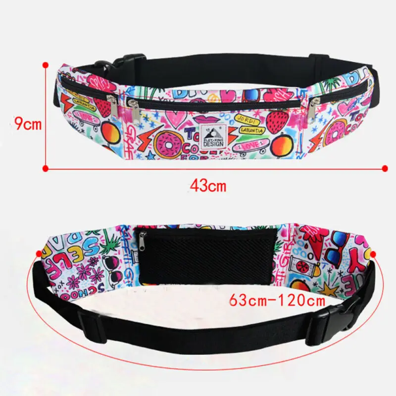Fashion Women Waist Pack Print Cute Pocket Running Belt Phone Pouch Bag Sports Travel Handbag Fanny | Багаж и сумки
