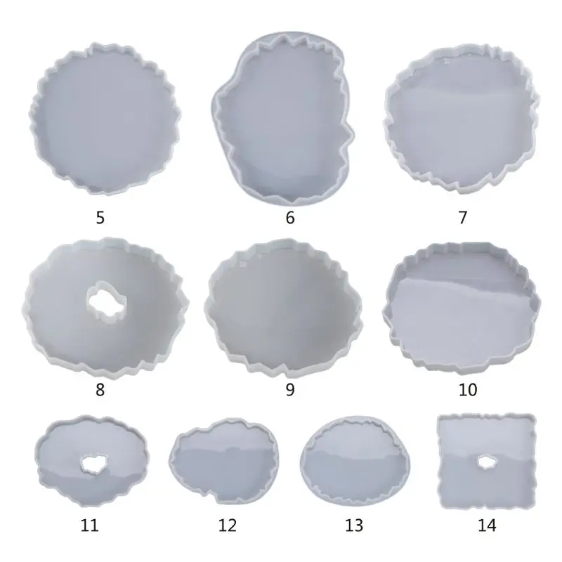 

Silicone Crystal Epoxy Resin Mold Irregular Wave Coaster Mat Casting Mould Craft