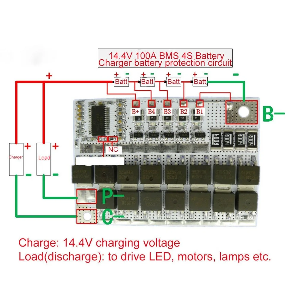 Защитная плата для литиевой батареи BMS 4S 3 2 А В LiFePo4 PCM балансировочная зарядка |