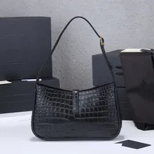 2021 hot style high quality leather luxury brand ladies underarm bag designer brand crocodile grain leather womens handbag