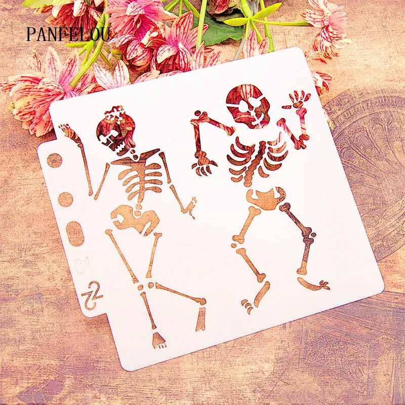 14x13 см трафареты для скелета танцев скрапбукинга Пластиковая форма щит сделай