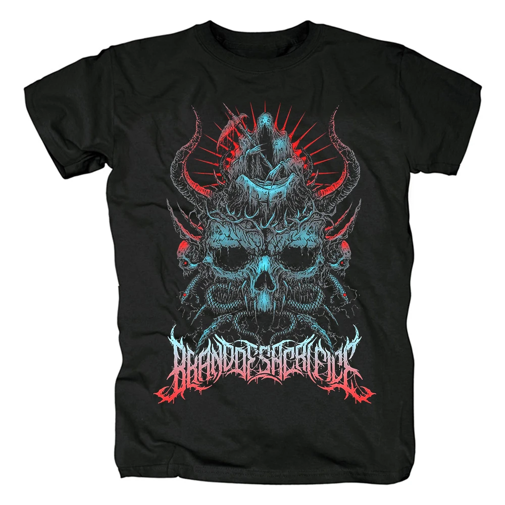 

7 Designs Brand of Sacrifice Streetwear Cool Rock Band Shirt Heavy Death Metal Punk Fitness 100%Cotton Skateboard Demon Tee